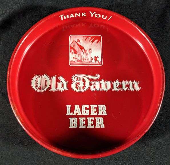 OLD TAVERN LAGER BEER TRAY (WARSAW ILLINOIS)