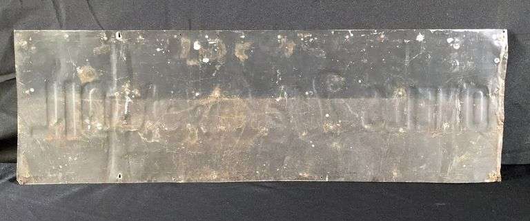 EMBOSSED TIN SIGN ONAEIL'S VELVET OIL THIS ROAD TO WITTENBERG WIS