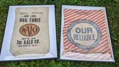 8 VINTAGE FEED FLOUR & SALT SACKS FROM QUINCY ILLINOIS