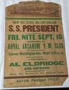 4 VINTAGE MISSISSIPPI RIVER STEAMBOAT PADDLE WHEEL POSTERS SS PRESIDENT & CAPITOL IOWA ILLINOIS