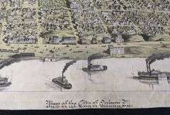 ANTIQUE COLORED MAP OF QUINCY ILLINOIS