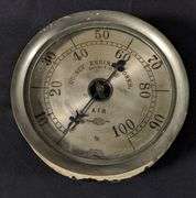 LARGE BRASS STEAM / AIR GAUGE QUINCY ENGINE WORKS QUINCY ILLINOIS