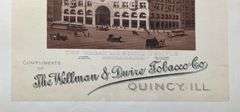 PAPER LITHO SIGN WELLMAN DWIRE TOBACCO CO QUINCY ILLINOIS TEMPLE PLUG MASONIC TEMPLE