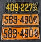 (THREE) 1924 & 1927 ILLINOIS LICENSE PLATES