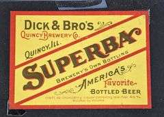 DICK & BRO'S QUINCY ILLINOIS BEER BOTTLE LABELS VIENNA STYLE SUPERBA