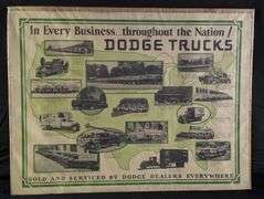 EARLY 1930'S DODGE TRUCK DEALERSHIP POSTER SIGN