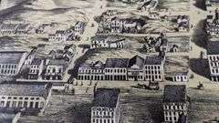 ANTIQUE COLORED MAP OF QUINCY ILLINOIS