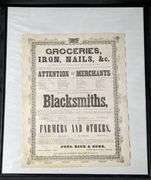1853 JOEL RICE & SONS GROCERIES IRON & NAILS QUINCY ILLINOIS POSTER SIGN