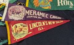 9 VINTAGE 1950'S - 1960'S FELT TRAVEL PENNANTS