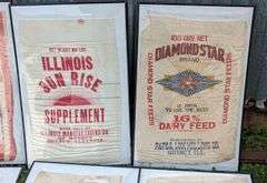 8 VINTAGE FEED SACKS FROM QUINCY ILLINOIS