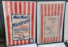 8 VINTAGE FEED SACKS FROM QUINCY ILLINOIS