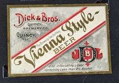 DICK & BRO'S QUINCY ILLINOIS BEER BOTTLE LABELS VIENNA STYLE SUPERBA