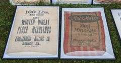 8 VINTAGE FEED FLOUR & SALT SACKS FROM QUINCY ILLINOIS