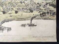 ANTIQUE COLORED MAP OF QUINCY ILLINOIS