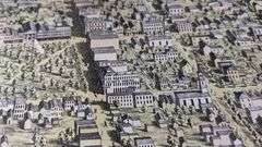 ANTIQUE COLORED MAP OF QUINCY ILLINOIS