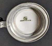 PILSEN BREWING OLYMPIA GIRL GLASS BEER MUG STEIN PEWTER & PORCELAIN COVER  CHICAGO ILLINOIS