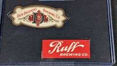 DICK & BROS & RUFF BREWING QUINCY ILLINOIS BEER BOTTLE LABELS DARK & AMBER