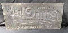 EMBOSSED TIN SIGN DRINK CITY CLUB " THE BETTER BREW" PROHIBTION BEER BEVERAGE ST PAUL MINNESOTA