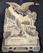 ANTIQUE EMBOSSED VICTORIAN CALENDAR EAGLE & ELK STEINKAMP HARNESS CO QUINCY IL