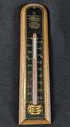 EARLY BRASS & WOOD THERMOMETER QUINCY IL & WATERLOO IA EGG CASES