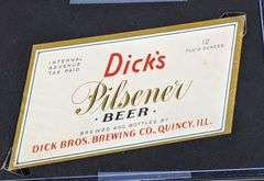 DICK BROS BREWING QUINCY ILLINOIS BEER BOTTLE LABELS PILSENER
