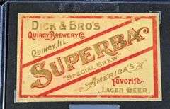 DICK & BRO'S QUINCY ILLINOIS BEER BOTTLE LABELS VIENNA STYLE SUPERBA