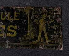 GOLDEN RULE STOVES QUINCY ILLINOIS TIN LEDGER BOOK BOOKMARK TIN SIGN 10" RULER