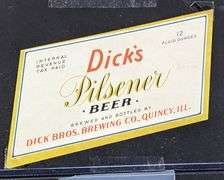DICK BROS BREWING QUINCY ILLINOIS BEER BOTTLE LABELS PILSENER