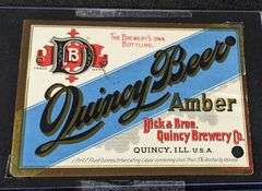 DICK & BROS & RUFF BREWING QUINCY ILLINOIS BEER BOTTLE LABELS DARK & AMBER