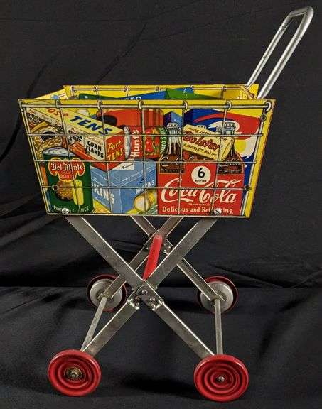 GONG BELL MFG VINTAGE TOY SHOPPING CART