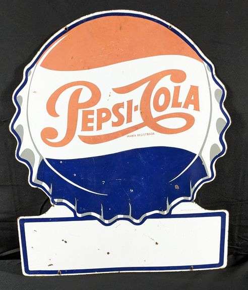 PORCELAIN SIGN PEPSI COLA (2 SIDED)