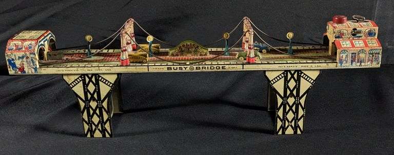 TIN WIND UP TOY LOUIS MARX BUSY BRIDGE