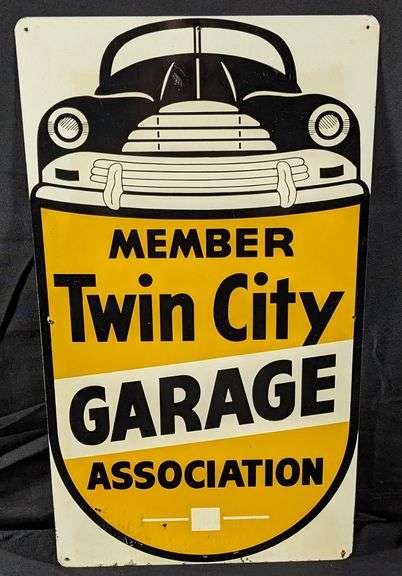 TIN SIGN MEMBER TWIN CITY GARAGE ASSOCIATION