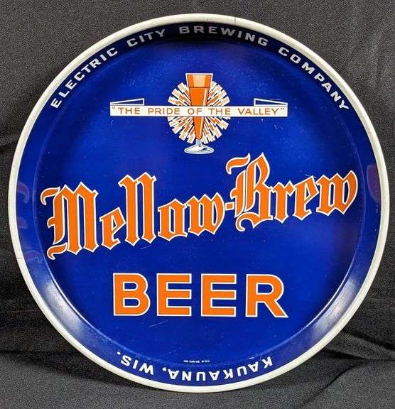 ELECTRIC CITY BREWING MELLOW BREW BEER TRAY KAUKAUNA WISCONSIN