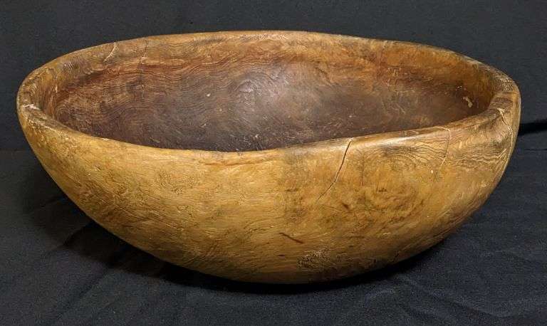 DATED 1764 SCANDINAVIAN FOLK ART CARVED BURLED BOWL