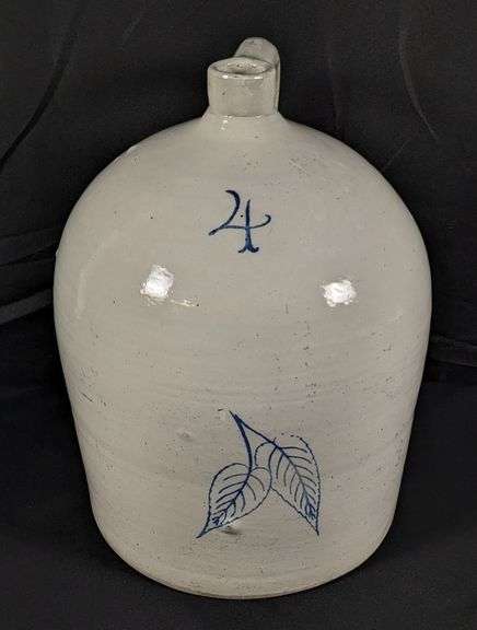 HAND TURNED RED WING STONEWARE 4 GAL BEEHIVE JUG WITH BIRCHLEAVES ONLY