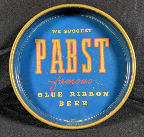 WE SUGGEST PABST FAMOUS BLUE RIBBON BEER TRAY MILWAUKEE WISCONSIN