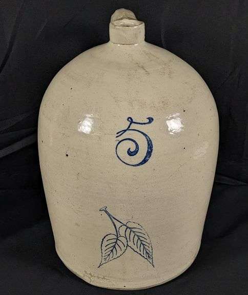 5 GAL RED WING STONEWARE BIRCHLEAF BEEHIVE CROCK JUG