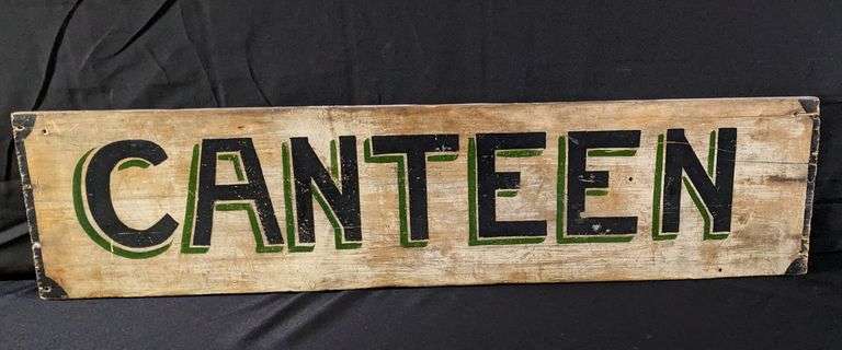 VINTAGE/ANTIQUE WOOD SIGN CANTEEN SALOON BAR TAVERN RESTAURANT