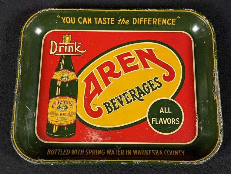 AREN GINGER ALE TRAY WAUKESHA COUNTY TESS CORNERS WISCONSIN