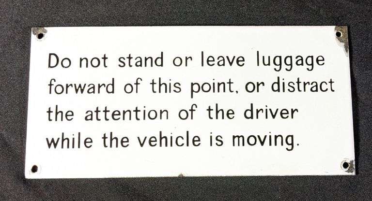 PORCELAIN BUS STOP OR TAXI STOP SIGN