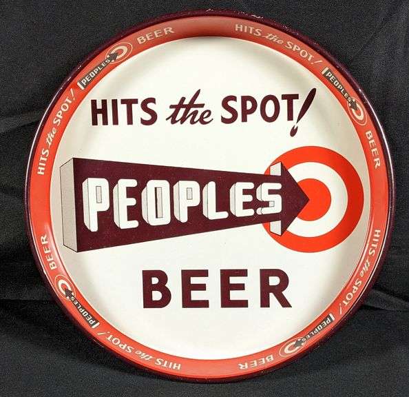 PEOPLES BEER HITS THE SPOT PEOPLES BREWING OSHKOSH WISCONSIN TRAY