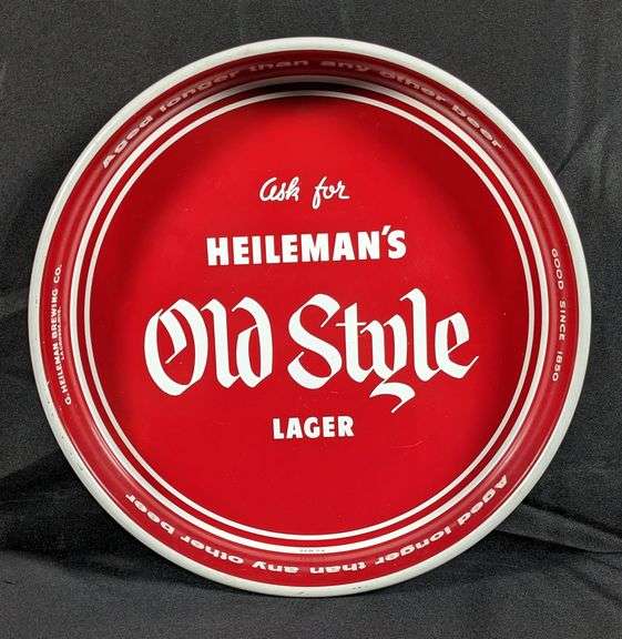 ASK FOR HEILEMANS OLD STYLE LAGER BEER TRAY LA CROSSE WISCONSIN