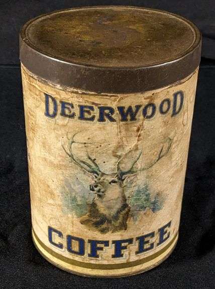 1# CARDBOARD COFFEE TIN CAN DEERWOOD THE COPPS CO STEVENS POINT WISCONSIN