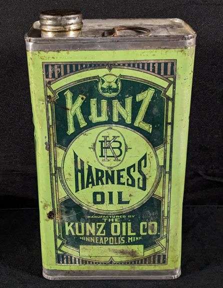 1/2 GAL OIL CAN KUNZ HARNESS OIL MINNEAPOLIS MINNESOTA - Millers ...