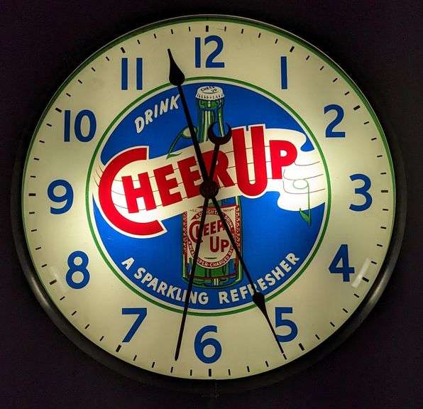 Syrup Fast Clock RARE VERSION SODA POP CLOCK SIGN DRINK CHEER UP A SPARKLING REFRESHER ...