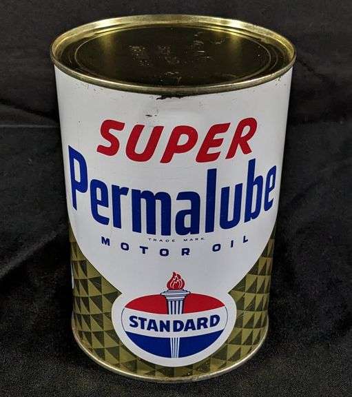 FULL QUART OIL CAN STANDARD SUPER PERMALUBE - Millers Auction Co.