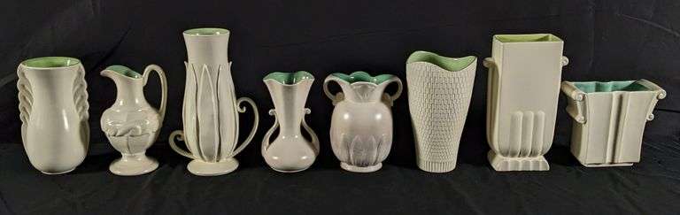 8 PIECES ASSORTED RED WING ART POTTERY MID CENTURY MODERN MCM