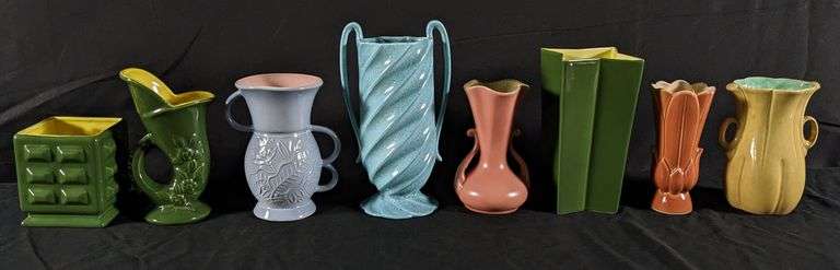 8 PIECES ASSORTED RED WING ART POTTERY MID CENTURY MODERN MCM
