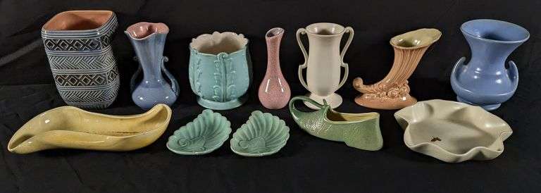 12 PIECES ASSORTED RED WING ART POTTERY MID CENTURY MODERN MCM